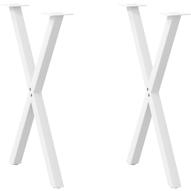 Patas para mesa de comedor en forma de X (2 unidades), color blanco, 57 x (72-73) cm, acero vidaXL