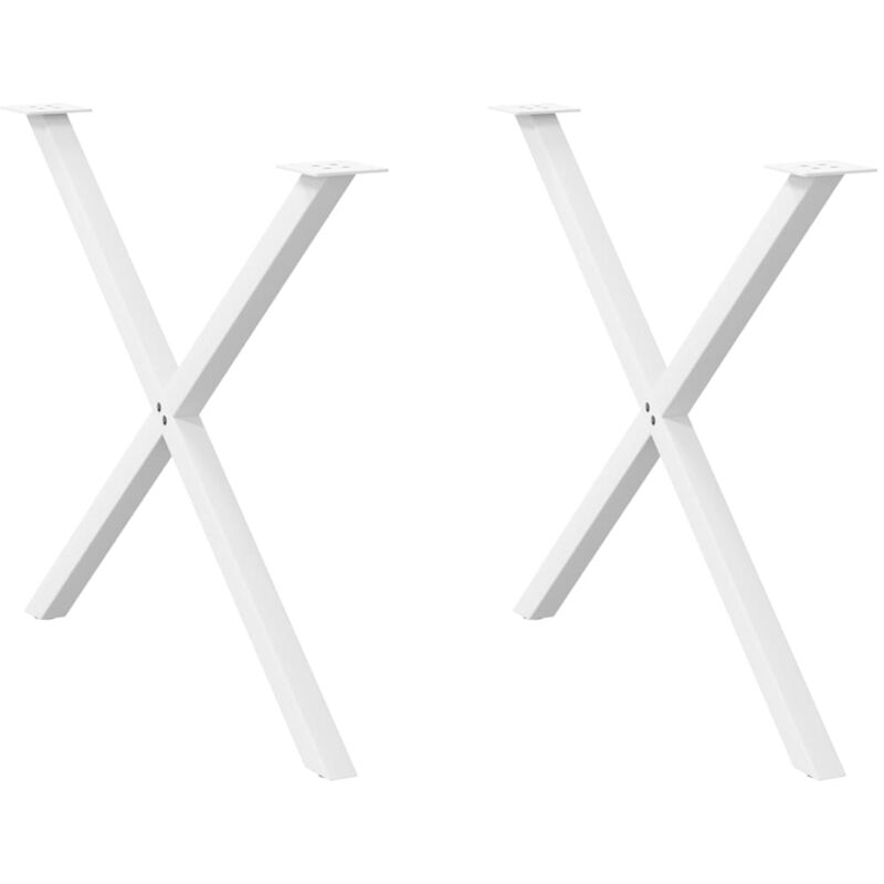 Vidaxl - Patas para mesa de comedor en forma de x (2 unidades), color blanco, 90 x (72-73) cm, acero
