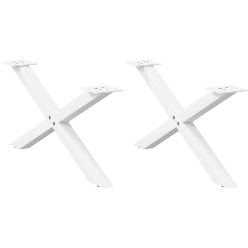 Patas para mesa de centro en forma de X (2 unidades), color blanco, 70 x (30-31) cm, acero vidaXL