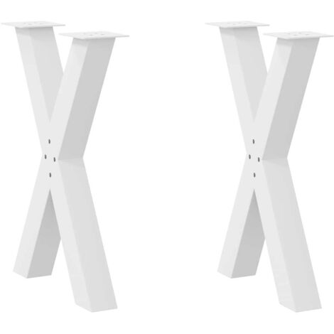 Patas para mesa de comedor en forma de X (2 unidades), color , 60 x (72-73) cm, acero