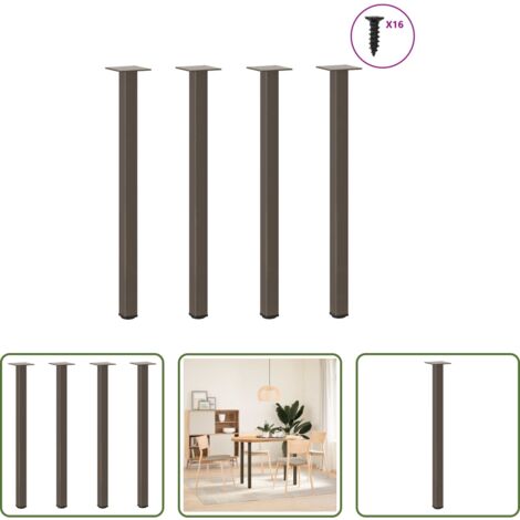 Patas para mesa -  Patas para mesa consola 4 unidades acero natural 72-74 cm Acero