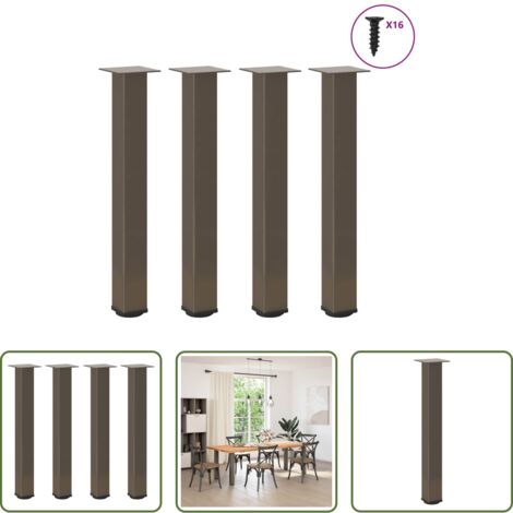 Patas para mesa -  Patas para mesa consola 4 unidades acero natural 72-74 cm Acero