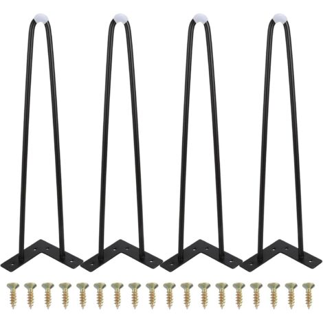 Patas para muebles, 40 cm, negras, para mesas de centro, armarios bajos, soportes de TV, patas de metal estilo industrial, juego de 4