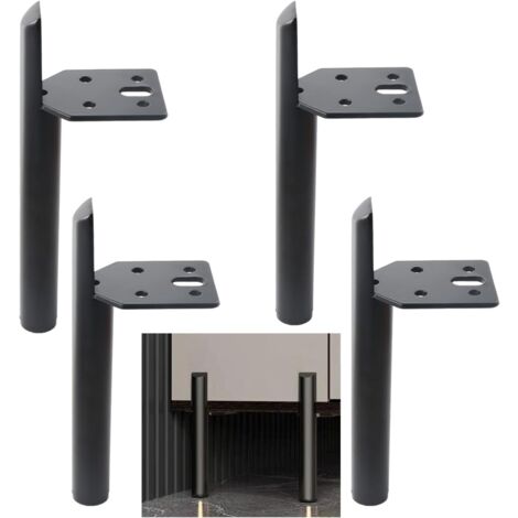 Patas para muebles de 15 cm, pata de mesa de metal negro, pata para muebles de bricolaje, con tornillos, utilizada para sofá, mesa de café, mueble de cama y otros muebles.