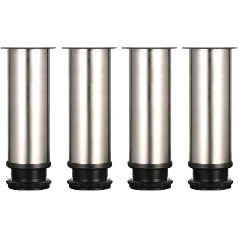 Patas para muebles, juego de 4 APatas para muebles seleccionadas, Patas de cocina ajustables Ø 50 mm/Altura 150 mm Patas redondas de metal y acero