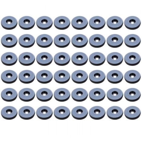 Patas redondas de teflón para muebles de 19 mm, paquete de 48, almohadillas antivibración (redondas)