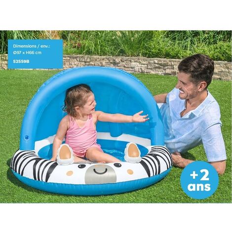 Intex piscine gonflable enfant / bébé couverte avec pare-soleil amovible  157 x 157 x 122 cm - Aire de jeu gonflable - Achat & prix