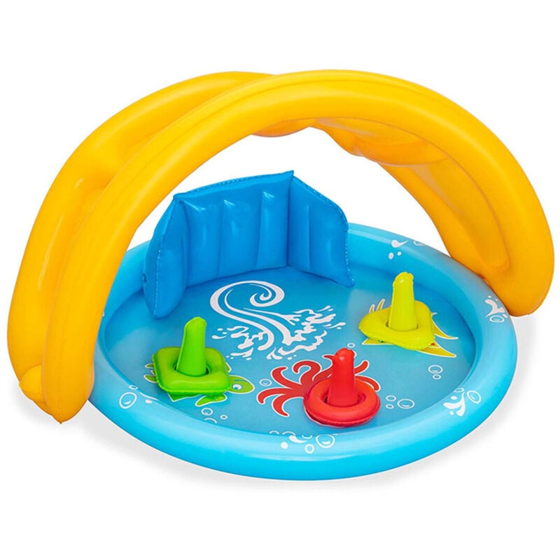 Fomax - Bestway Piscine Gonflable Enfant Apprentissage avec Toit Démontable 115x89x76 cm +6 mois Jardin 52568