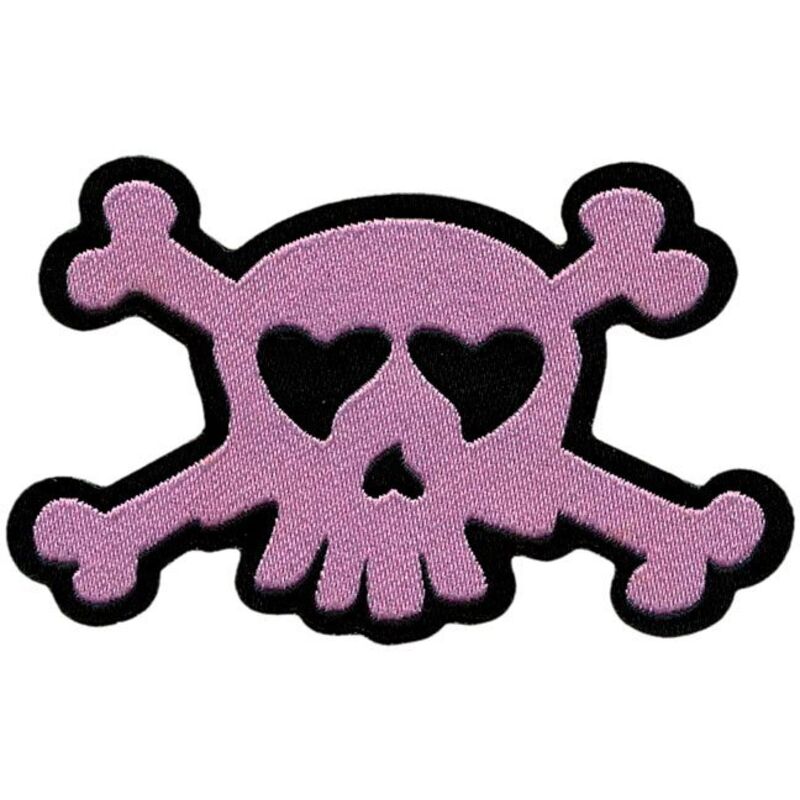 Patch Adesiva Teschio Rosa Cuore