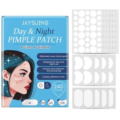 Patch anti-acné jour et nuit, confortable et nourrissant pour la peau, lot de 240 pièces