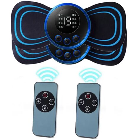 Patch de massage cervical par impulsions électriques EMS à distance, patch adhésif pour le dos, stimulateur musculaire portable pour soulager la douleur et se détendre-AquaForge