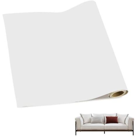 Patch De Réparation En Cuir, 50x137cm Simili Cuir Autocollant, Blanc Patch De Réparation En Cuir, Sièges De Voiture(Blanc)