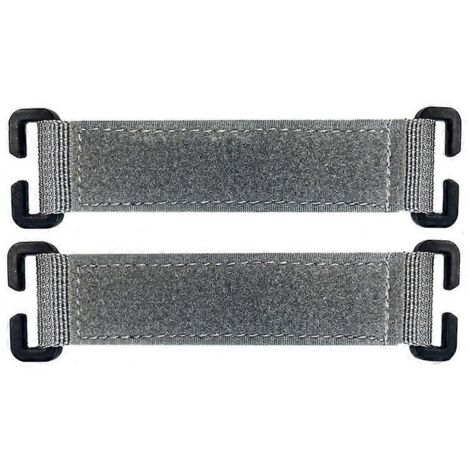 Patch Molles Tactic 2 pièces gris, bandes d'attache pour patches morale, fixation souple pour équipement tactique, accessoires patchs velcro réutilisables.