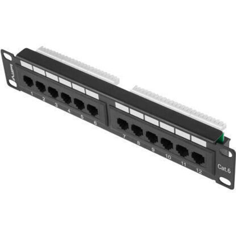 Patch Panel 12 Puertos UTP Categoría 6 Lanberg PPU6-9012-B
