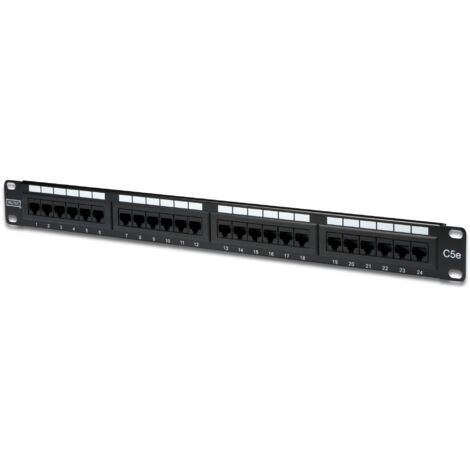 Patch Panel 24 Porte Non Schermato Utp Cat.5E 8 Poli Rj45 Rack 19