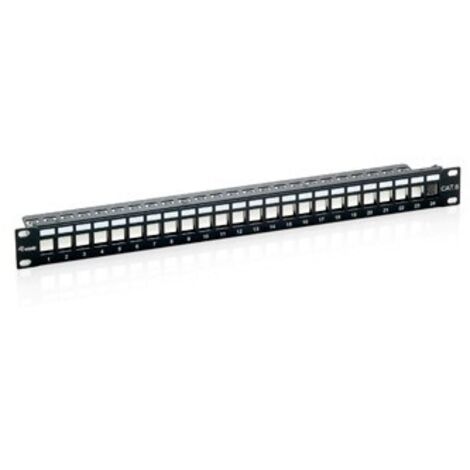 Patch panel equip vacio cat.6 24 puertos keystone 1u