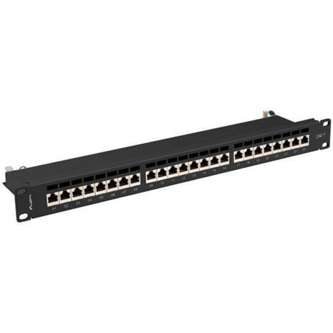 PATCH PANEL LANBERG 24 PUERTOS 1U 19 CAT.7 FTP NEGRO