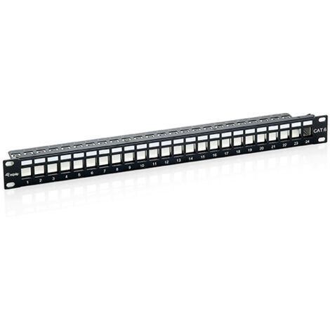 PATCH PANEL VACIO CAT.6 APANTALLADO 24 PUERTOS KEYSTONE 1U