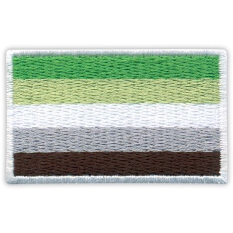 Patchion Aromantic Pride Flagge – selbstklebende Rückseite – bestickter Aufnäher/Abzeichen/Emblem