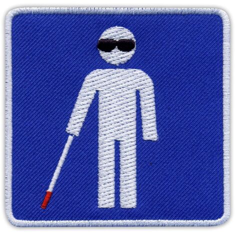 Patchion BLIND-Zeichen – Symbol für Blindheit – Aufnäher – Gestickter Aufnäher/Abzeichen/Emblem