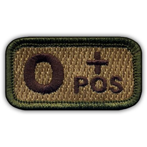 Patchion Blutgruppe 0 ""pos"" multitan - Aufnäher - Gestickter Aufnäher/Abzeichen/Emblem