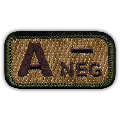 Patchion Blutgruppe A "neg" multitan - Aufnäher - Gestickter Aufnäher/Abzeichen/Emblem