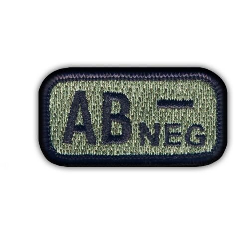 Patchion Blutgruppe AB „neg“ Acu-Foliage – Magnetische Rückseite – Gestickter Aufnäher/Abzeichen/Emblem
