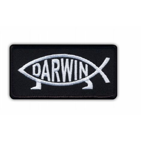 Patchion Darwin-Fisch – selbstklebende Rückseite – bestickter Aufnäher/Abzeichen/Emblem