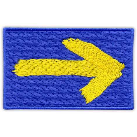 Patchion Gelber Pfeil – Road St. James – Selbstklebende Rückseite – Gestickter Aufnäher/Abzeichen/Emblem