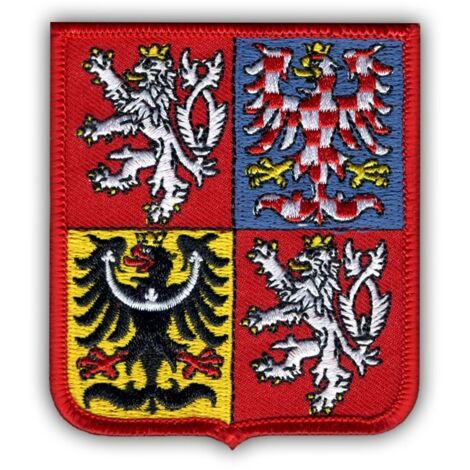 Patchion Großes Wappen der Tschechischen Republik – zum Aufbügeln/Heißsiegeln – Gestickter Aufnäher/Abzeichen/Emblem