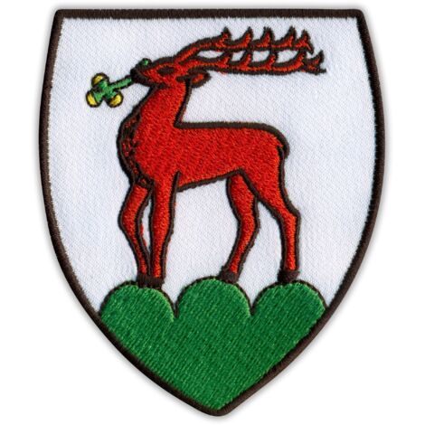 Patchion Jelenia Gora – Wappen des Hirschbergs – zum Aufbügeln/Heißsiegeln – bestickter Aufnäher/Abzeichen/Emblem