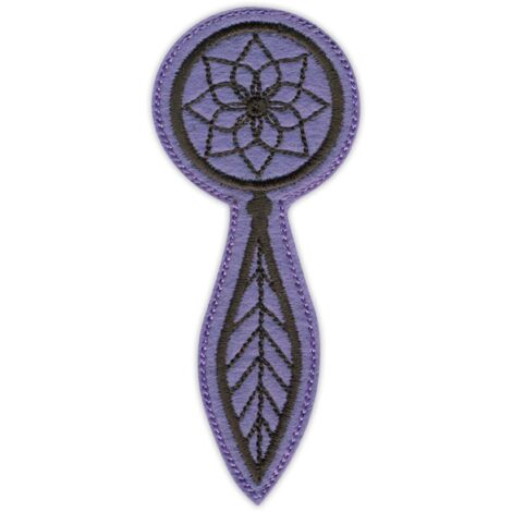 Patchion Kleiner Traumfänger – Lila – Selbstklebende Rückseite – Gestickter Aufnäher/Abzeichen/Emblem
