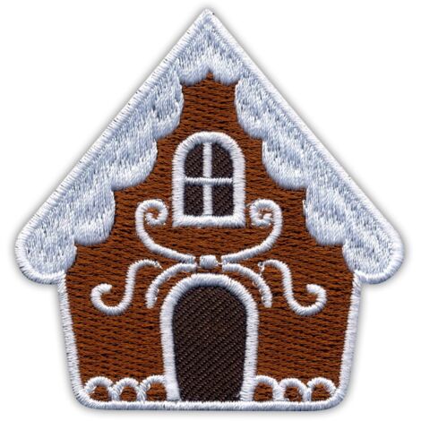 Patchion Lebkuchenhaus – Aufbügel-/Heißsiegel-Rückseite – Bestickter Aufnäher/Abzeichen/Emblem