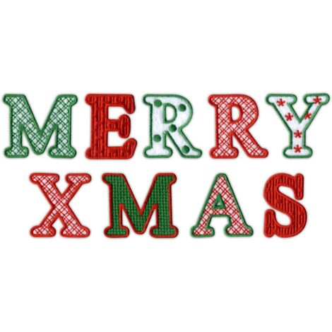 Patchion MERRY XMAS – Aufschrift – zum Aufbügeln – magnetische Rückseite – gestickter Aufnäher/Abzeichen/Emblem