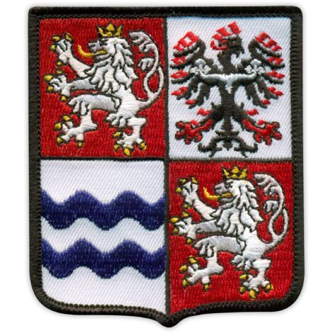 Patchion Mittelböhmische Region – Wappen – selbstklebende Rückseite – gestickter Aufnäher/Abzeichen/Emblem