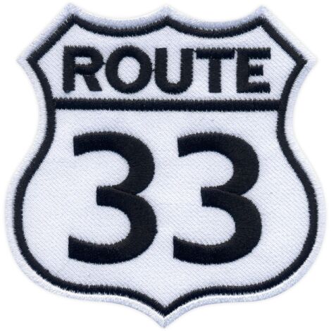 Patchion Route 33 – Magnetische Rückseite – Gestickter Aufnäher/Abzeichen/Emblem