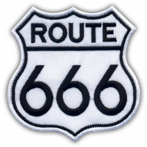 Patchion Route 666 – Aufbügel-/Heißsiegel-Rückseite – Gestickter Aufnäher/Abzeichen/Emblem