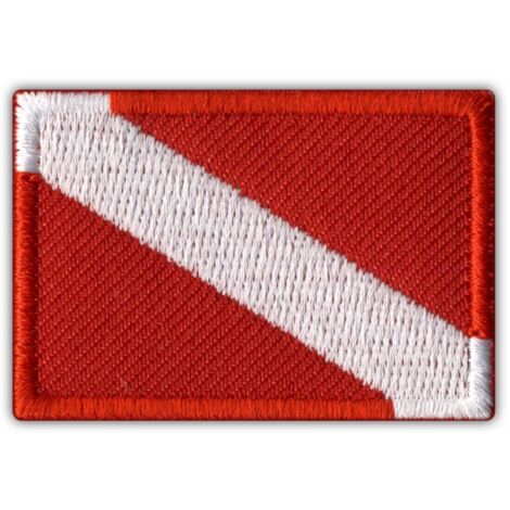 Patchion Tauchflagge – Magnetische Rückseite – Gestickter Aufnäher/Abzeichen/Emblem