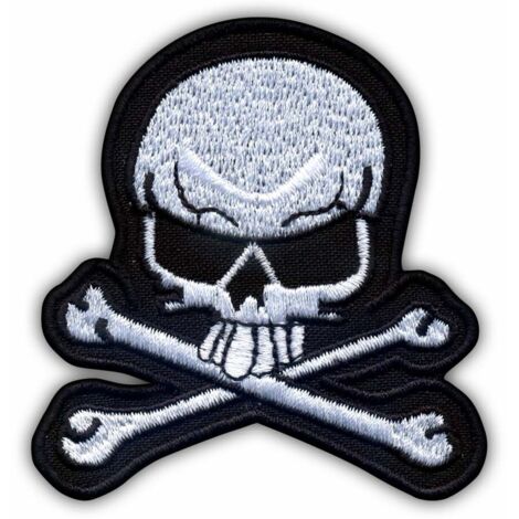Patchion Totenkopf – selbstklebende Rückseite – bestickter Aufnäher/Abzeichen/Emblem