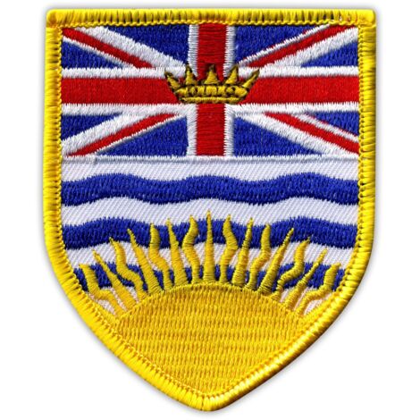 Patchion Wappen British Columbia – selbstklebende Rückseite – bestickter Aufnäher/Abzeichen/Emblem