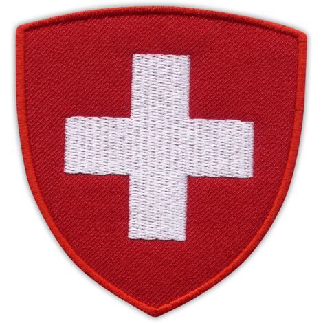 Patchion Wappen der Schweiz – Aufbügel-/Heißsiegel-Rückseite – Gestickter Aufnäher/Abzeichen/Emblem
