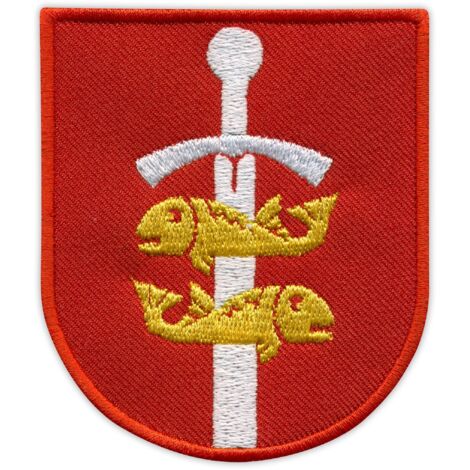 Patchion Wappen der Stadt Gdynia – selbstklebende Rückseite – gestickter Aufnäher/Abzeichen/Emblem
