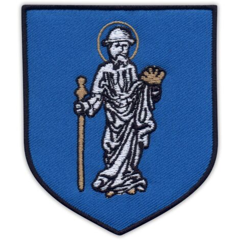 Patchion Wappen der Stadt Olsztyn – selbstklebende Rückseite – gestickter Aufnäher/Abzeichen/Emblem