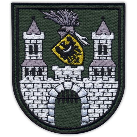 Patchion Wappen der Stadt Zielona Gora Grünberg in Schlesien - Selbstklebende Rückseite - Gestickter Aufnäher/Abzeichen/Emblem