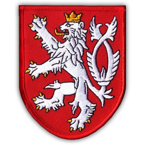 Patchion Wappen der Tschechischen Republik – groß – zum Aufbügeln/Heißsiegeln – bestickter Aufnäher/Abzeichen/Emblem