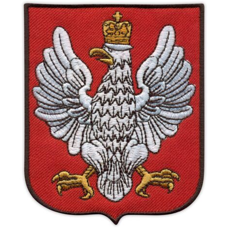 Patchion Wappen Polens 1919–1927 – Magnetische Rückseite – Gestickter Aufnäher/Abzeichen/Emblem