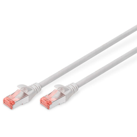 Patchkabel DIGITUS RJ45 S/FTP Cat6 0.25m grau Hebelschutz (DK-1644-0025)