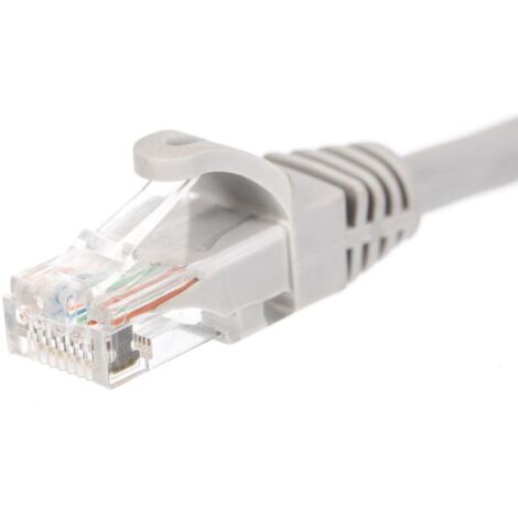 Patchkabel RJ45, Netrack-Ummantelung, Kat. 6 UTP, 5 m, grau