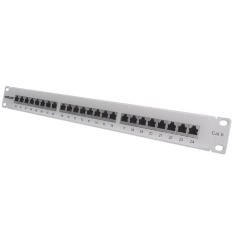 Patchpanel Intellinet Cat6 a 24 porte, schermato FTP, 1U, colore grigio