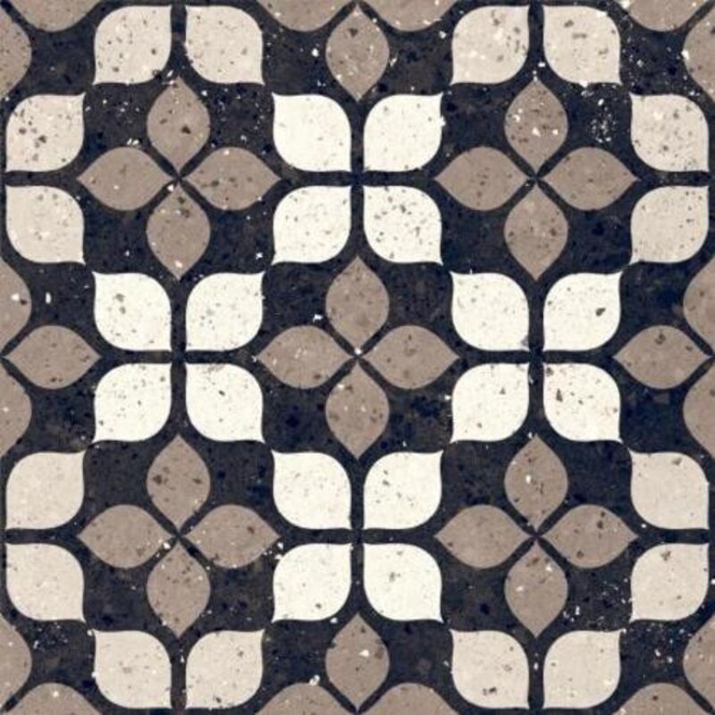 Del Conca - Grès cérame - frammenti - Nero Fiore - 20x20 - Mat - (1,16 m²)